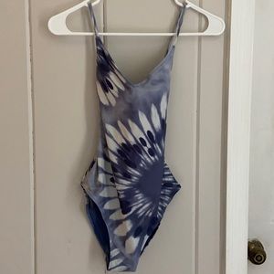blue tie dye one piece